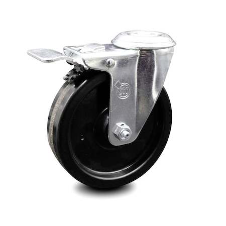5 Inch Phenolic Wheel Bolt Hole Caster With Total Lock Brake